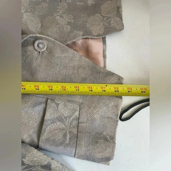 The J. Peterman Co. Jacket Blazer Linen Grey Floral Elaine Benez Seinfeld 0042 - Picture 8 of 11